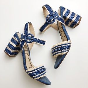 Sam Edelman Olisa Raffia Striped Sandal Heel